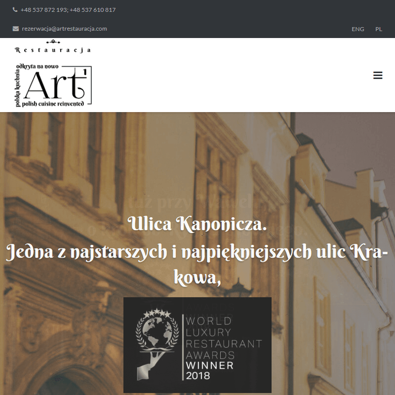 Kraków - restauracja z autorskim menu