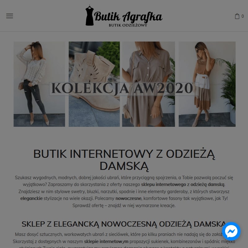 Sklep internetowy z odzieżą damską