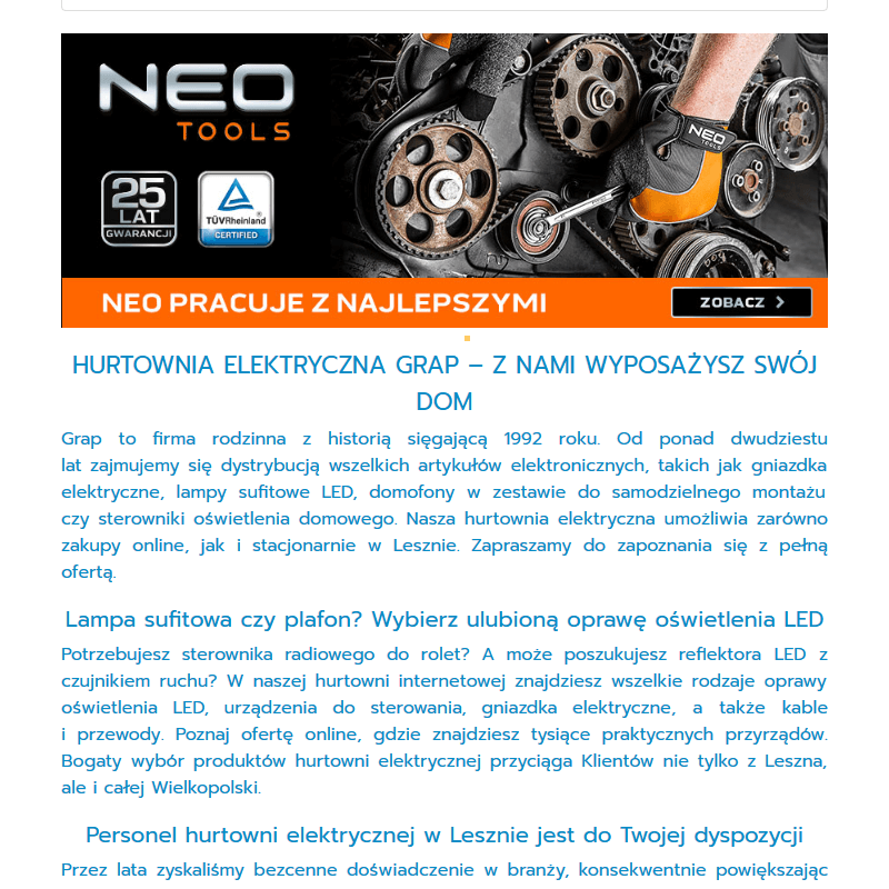 Oprawy led hurtownia online w Lesznie