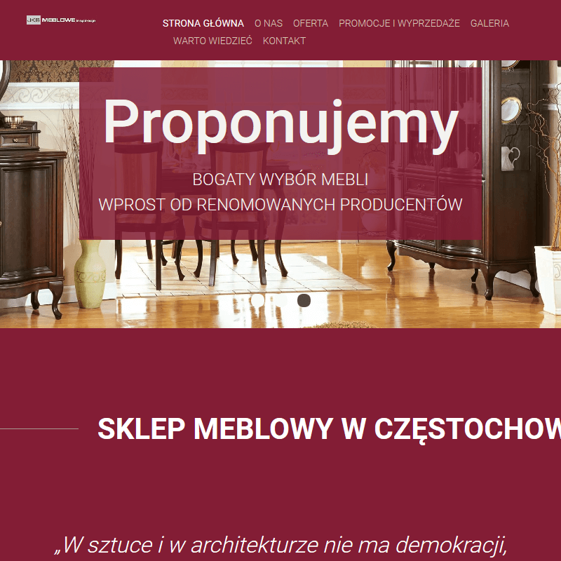 Sklep meblowy w Lublińcu